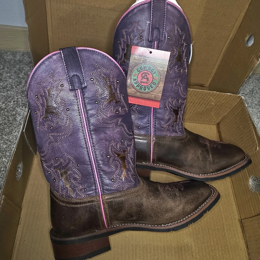 Laredo Purple and Brown Women's Western Boots